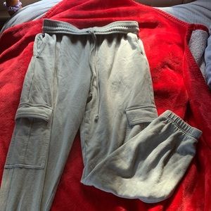 Sage green Cargo style sweatpants- AEROPOSTLE